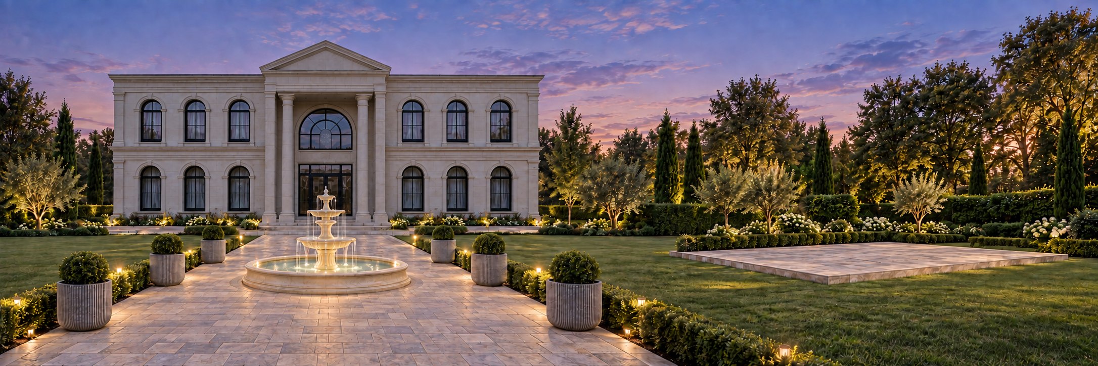 Villa and garden concept — panels & arches